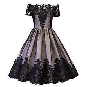 Audrey Hepburn Dresses Retro Vintage 1950s Wasp-Waisted Vacation Dress Dress Masquerade A-Line Dress Tea Dress Women's Costume Gray Vintage Cosplay Party miniinthebox