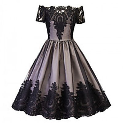 Audrey Hepburn Dresses Retro Vintage 1950s Wasp-Waisted Vacation Dress Dress Masquerade A-Line Dress Tea Dress Women's Costume Gray Vintage Cosplay Party miniinthebox