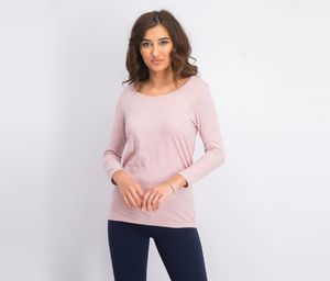 Womens 3/4 Sleeve Plain Top  Soft Rose