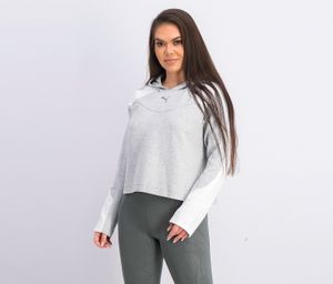 Womens Evo Stripe Hoody  Light Grey Heather