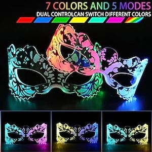 LED Face Mask Luminous Glasses Glow In Dark Cool Glasses Musical Party Decoration Halloween/ Concert/ Pub Bar/ Party/ Dance Festival Neon Glasses miniinthebox