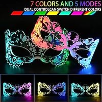 LED Face Mask Luminous Glasses Glow In Dark Cool Glasses Musical Party Decoration Halloween/ Concert/ Pub Bar/ Party/ Dance Festival Neon Glasses miniinthebox
