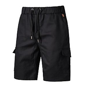 Men's Shorts Chino Chinos Shorts Pants Solid Colored Knee Length Black Khaki Green Light Grey Navy Blue Lightinthebox