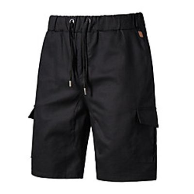 Men's Shorts Chino Chinos Shorts Pants Solid Colored Knee Length Black Khaki Green Light Grey Navy Blue Lightinthebox