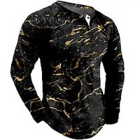 Men's Plus Size Henley Shirt Big and Tall Graphic Henley Long Sleeve Spring   Fall Fashion Streetwear Basic Comfortable Casual Sports Tops miniinthebox - thumbnail