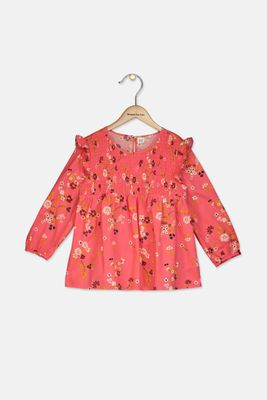 Kids Girls Floral Pattern Tops Pink Combo Kids Girls Floral Pattern Tops Pink Combo