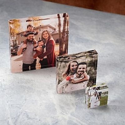 Personalized Photo Block Acrylic Glass Photo Block Custom Acrylic Block Photo Crystal Wedding gift Birthday Father's Day Valentines Lightinthebox