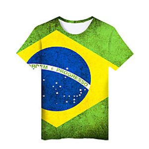 Inspired by Flag of Brazil Carnaval do Brasil T-shirt Anime 100% Polyester Anime 3D Harajuku Graphic T-shirt For Men's  Women's  Couple's Lightinthebox