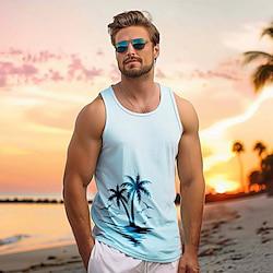 Graphic Fashion Outdoor Casual Men's 3D Print Tank Top Vest Top Undershirt Street Casual Daily T shirt Blue Sleeveless Crew Neck Shirt Spring Summer Clothing Apparel S M L XL XXL Lightinthebox