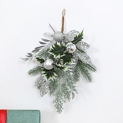 Christmas Decorations, Artificial Flowers, Cypress Leaves, Glittering Pink Leaves, Christmas Balls, Green Plants, Home Furnishings, Office Tables, Festivals, Parties, Gifts, Decorations, And Decorations miniinthebox