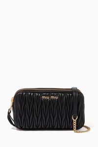 Miu Camera Crossbody Bag in Matelassé Leather