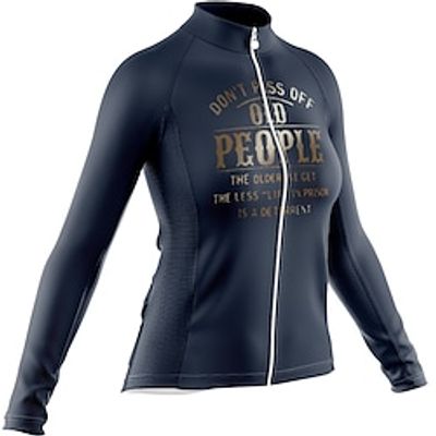 21Grams Women's Cycling Jersey Long Sleeve Bike Jersey with 3 Rear Pockets Mountain Bike MTB Road Bike Cycling Breathable Ultraviolet Resistant Quick Dry Black Dark Navy Polyester Sports Clothing miniinthebox