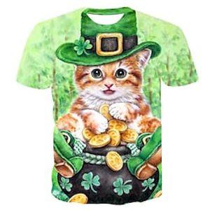 Inspired by St. Patrick's Day 2022 Shamrock Irish T-shirt Cartoon Manga Anime Harajuku Graphic Kawaii T-shirt For Men's Women's Unisex Adults' 3D Print 100% Polyester Lightinthebox