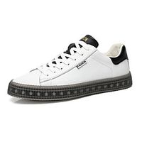 Men's Sneakers Leather Shoes Comfort Shoes Crib Shoes Sporty Casual Daily Outdoor Walking Shoes Nappa Leather Cowhide Breathable Non-slipping Shock Absorbing Booties / Ankle Boots White Spring Summer miniinthebox - thumbnail