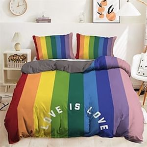100% Cotton Duvet Cover Set Rainbow Pattern Comforter Set Soft Luxury Bedding Set Home Decor Dusk Bedding Gift King Queen Full Size Lightinthebox