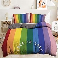 100% Cotton Duvet Cover Set Rainbow Pattern Comforter Set Soft Luxury Bedding Set Home Decor Dusk Bedding Gift King Queen Full Size Lightinthebox - thumbnail