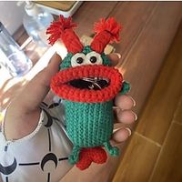 Cute Handmade Crochet Key Holder, Novelty Sausage Mouth Car Key Case, Creative Pull-Out Ugly and Cute Big Mouth Monster Fob Cover Pendant miniinthebox