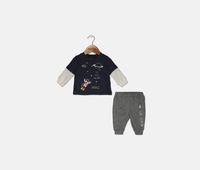 Baby Boys Still Awesome in Space Jogger Pants Set  Navy/Grey - thumbnail