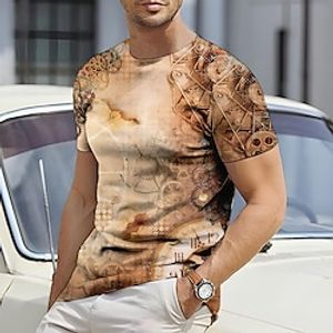Men's T shirt Tee Graphic Mechanical Parts Crew Neck Clothing Apparel 3D Print Outdoor Daily Short Sleeve Print Fashion Designer Vintage Lightinthebox