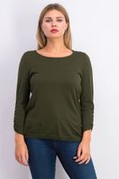 Womens Markle Ruched Pullover  Olive - thumbnail