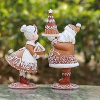 Christmas Decor Gifts for Women Resin Gingerbread Mr,Santa and Mrs.Santa Christmas Collectible Figurines Christmas Decorations Indoor Home Decor Lightinthebox - thumbnail