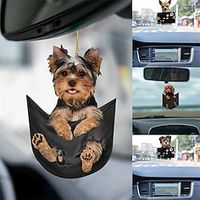 Colorful Hanging Puppy Car Rearview Mirror Ornament - Fun and Cute Accessory for Your Vehicle miniinthebox - thumbnail