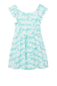 Logo Print Ruffled Cotton Dress