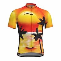 21Grams Men's Cycling Jersey Short Sleeve Bike Top with 3 Rear Pockets Mountain Bike MTB Road Bike Cycling Breathable Moisture Wicking Reflective Strips Back Pocket Violet Yellow Blue Graphic Spandex Lightinthebox - thumbnail