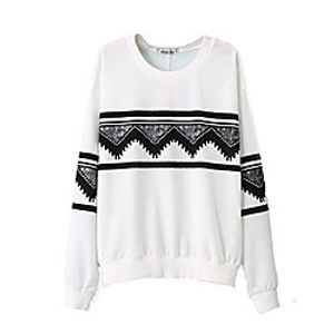 Women's Pullover Sweatshirt Solid Color Daily 3D Print Cute Hoodies Sweatshirts  Slim White miniinthebox