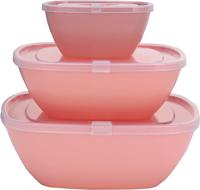 Royalford 3pcs Bowl Set With Air-tight Lid, Food Container-(Multicolor)-(RF11008)