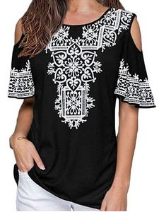 Round Neck Print Short Sleeve T-shirt