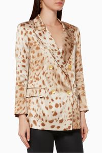 Taryn Double-Breasted Silk Blazer Taryn Double-Breasted Silk Blazer