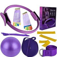 Pilates Circle Ten Piece Yoga Ball Latex Elastic Ring Resistance Belt Stretch Band Yoga Socks Fitness Set Lightinthebox