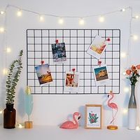Grid Photo Wall Metal Wire Board Mesh Panel Hanging Art Display Decor Iron Rack Frames Pictures Hanger Wall Storage miniinthebox - thumbnail