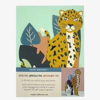 Raspberry Blossom Happy Birthday - Leopard Greeting Card (18.4 x 13.3cm) - thumbnail