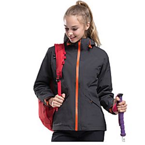 Women's Hiking Softshell Jacket Hoodie Jacket Waterproof Hiking Jacket Outdoor Thermal Warm Waterproof Windproof Quick Dry Windbreaker Coat Top Fishing Climbing Running Female-black Female-Rose Red Lightinthebox