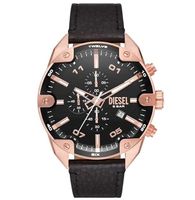 Diesel Spiked Men Chronograph Watch With Leather Strap - DZ4607