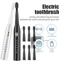 Rechargeable Electric Toothbrush Washable Whitening Timer for Men and Women Adult With 4pcs Head Soft Hair IPX7 Waterproof Lightinthebox - thumbnail