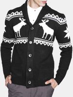 Mens Snowflake Elk Knitted Cardigans