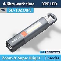 SD1023 LED Torch Light XPE Super Bright Flashlight With Hook USB Rechargeable Zoomable Waterproof Light For Household Emergency Outdoor Lighting miniinthebox - thumbnail
