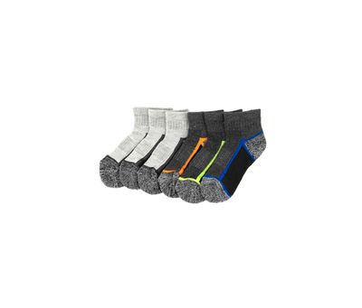 Kids Boys 6 Pack Cushioned Socks Charcoal Grey Kids Boys 6 Pack Cushioned Socks Charcoal Grey
