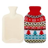 Hot Water Bag Rubber Filled Winter Women's Warm Belly Hands And Feet With Cover Water Bag Rubber Hot Water Bag Warm Hand Bag Plush Student Warm Hand Bag Warm Water Bag Knitted Christmas Style Lightinthebox - thumbnail