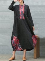 Vintage Printed PatchworK Women Dresses