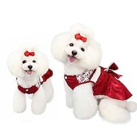 Jacquard Mesh Skirt Lace Bow Wedding Dress Bridal New Year dog dress for christmas Lightinthebox - thumbnail