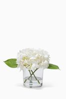 Medium Artificial Hydrangea Floral Arrangement with Glass Vase - thumbnail