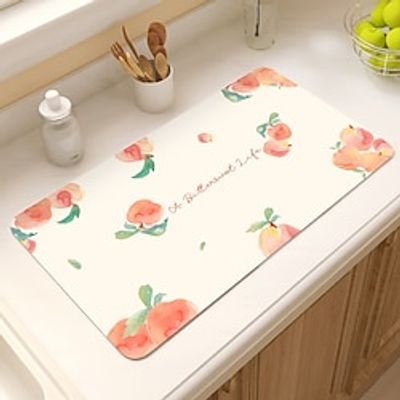 Thick Mats for Kitchen Counter Coffee Bar Mat Hide Stain Anti Absorbent Dish Drying Pad for Kitchen Counter, Floral Coffee Bar Decor Coffee Machine Mat Lightinthebox