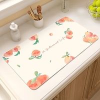 Thick Mats for Kitchen Counter Coffee Bar Mat Hide Stain Anti Absorbent Dish Drying Pad for Kitchen Counter, Floral Coffee Bar Decor Coffee Machine Mat Lightinthebox - thumbnail