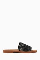 Woody Flat Mule Sandals in Lace Woody Flat Mule Sandals in Lace