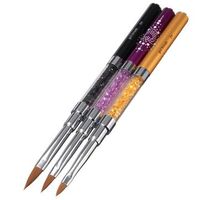 Dual-head Acrylic French Crystal Nail Art UV Gel Brush DIY Painting Pen Manicure Tools 3 Colors