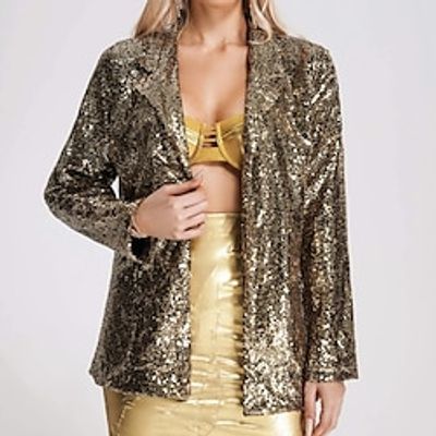 Retro Vintage 1980s Suits  Blazers Disco Women's Sequins Cosplay Costume Performance Party Coat Lightinthebox